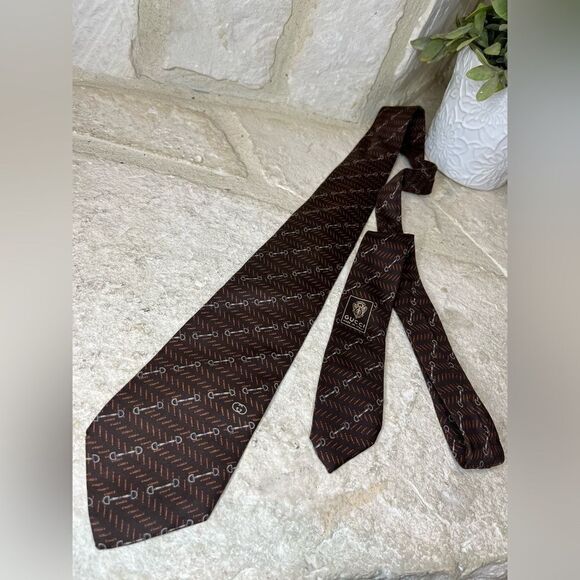 Gucci Made in Italy Vintage Dark brown/orange/beige Horsebit Equestrian - Picture 1 of 4